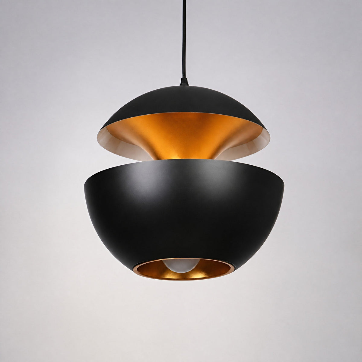 Dome Pendant Light with Trumpet Flower Shade Design - Pendant Light Fixtures - Black - Oaksoho