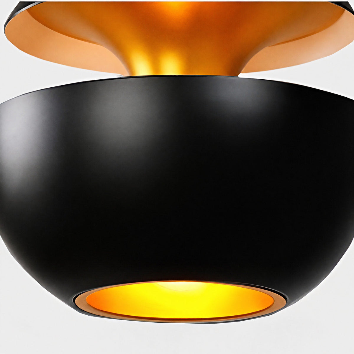 Dome Pendant Light with Trumpet Flower Shade Design - Pendant Light Fixtures - Black - Oaksoho