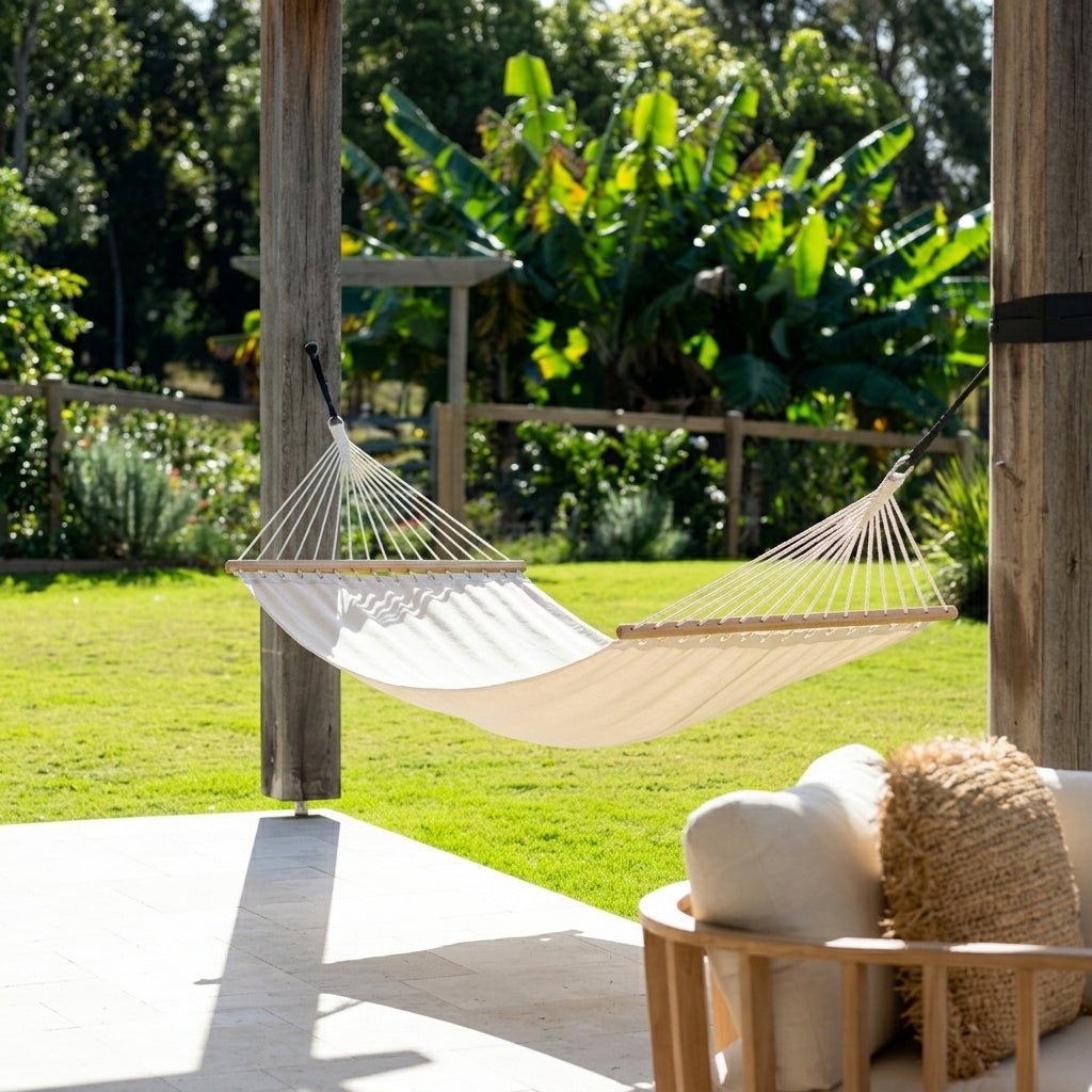 Double Hammock with Spreader Bar and Pillow - Hammock - Oaksoho