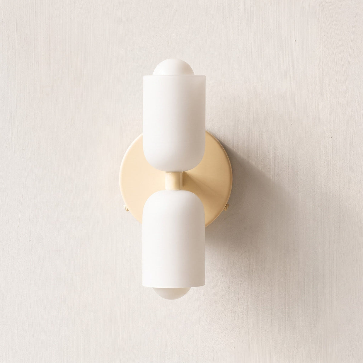 Double Head Wall Lights with Frosted Glass Globes - Wall Light Fixtures - Cream - Oak Soho
