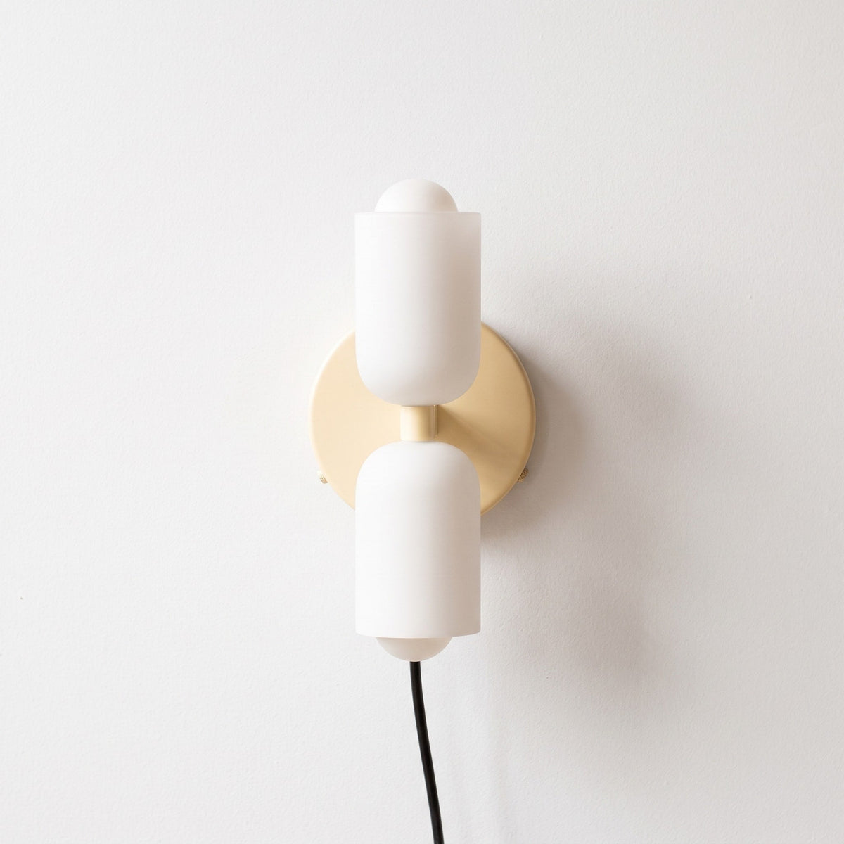 Double Head Wall Lights with Frosted Glass Globes - Wall Light Fixtures - Cream - Oak Soho