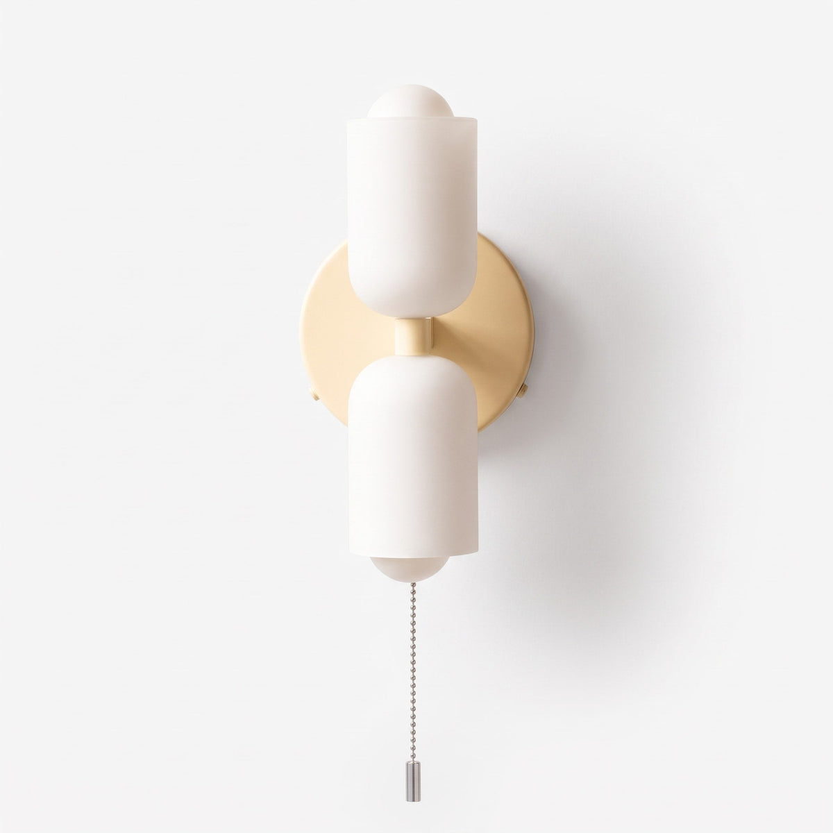 Double Head Wall Lights with Frosted Glass Globes - Wall Light Fixtures - Cream - Oak Soho