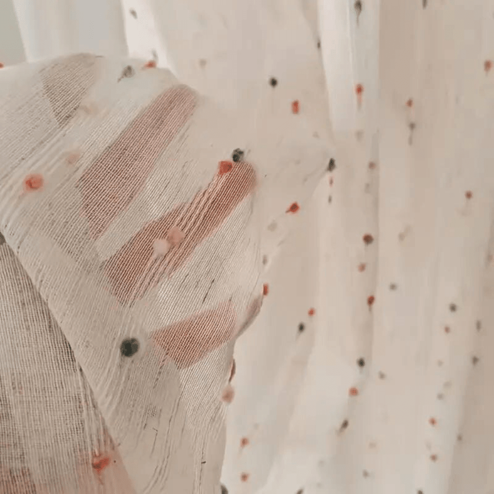 Embroidered Tulle Curtain for Gentle Light Filtering - Curtains - 106 × 160 cm - Oaksoho