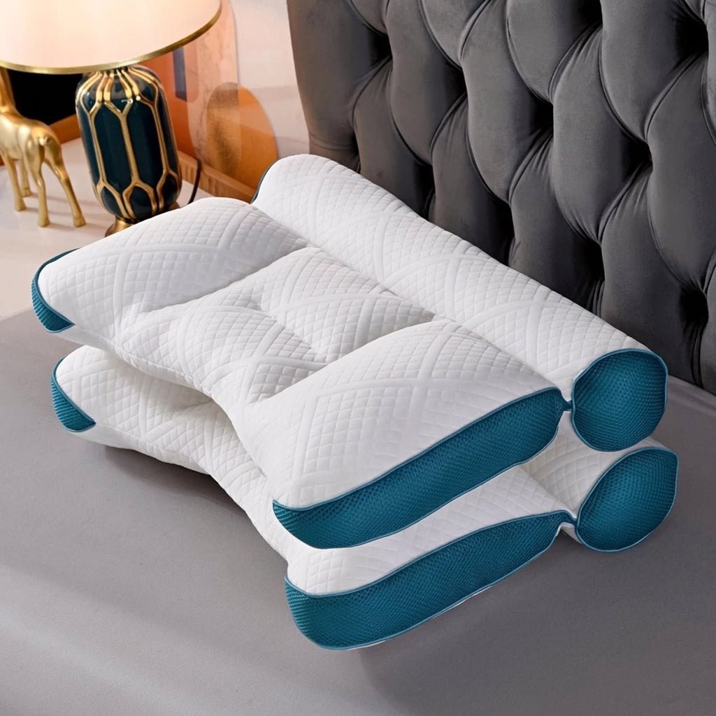 Ergonomic Cervical Support Pillow with Contoured Neck Design - Neck & Cervical Pillow - Blue - Oak Soho