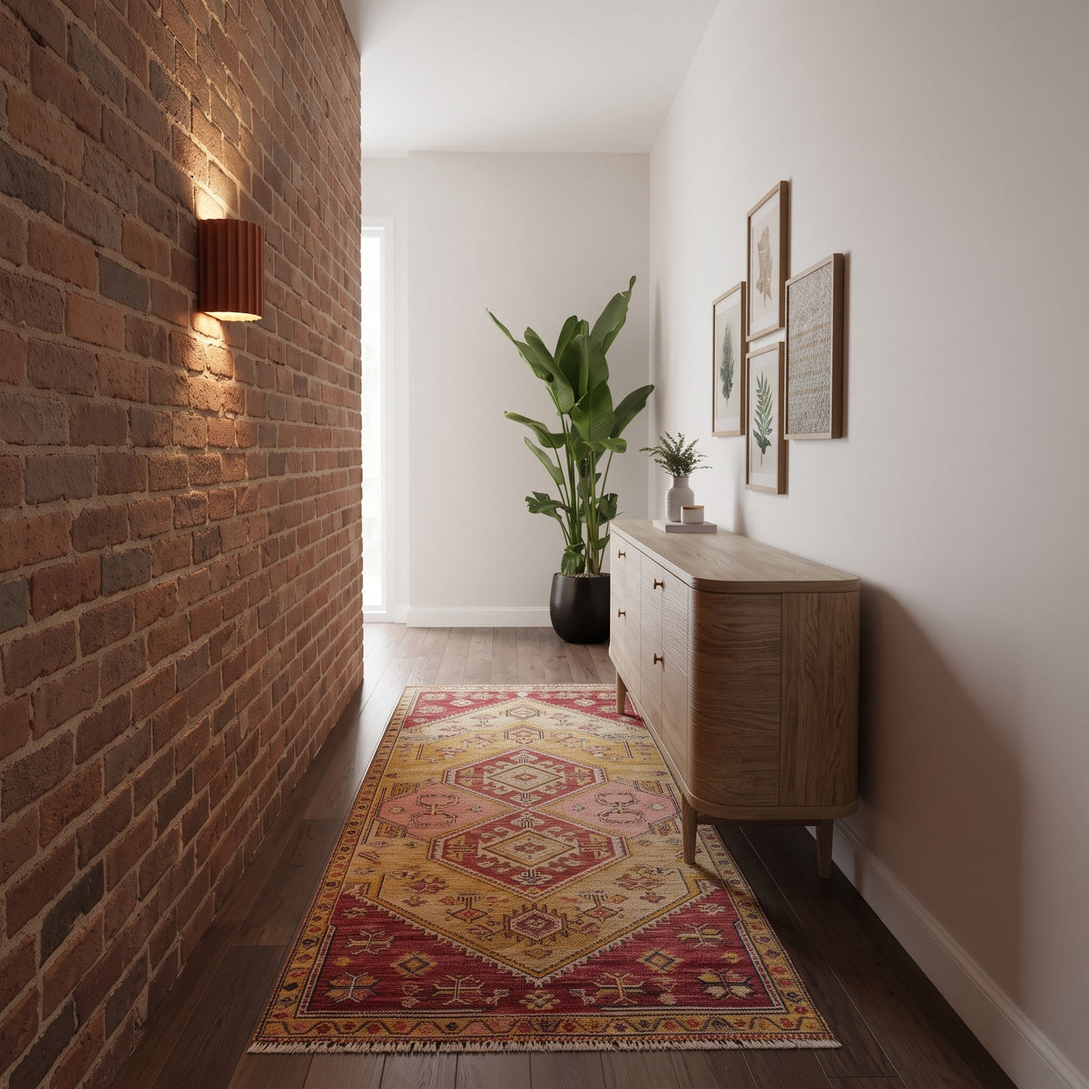 Fluted Cylinder Wall Light with Ribbed Design Finish - Wall Light Fixtures - Orange - Oak Soho