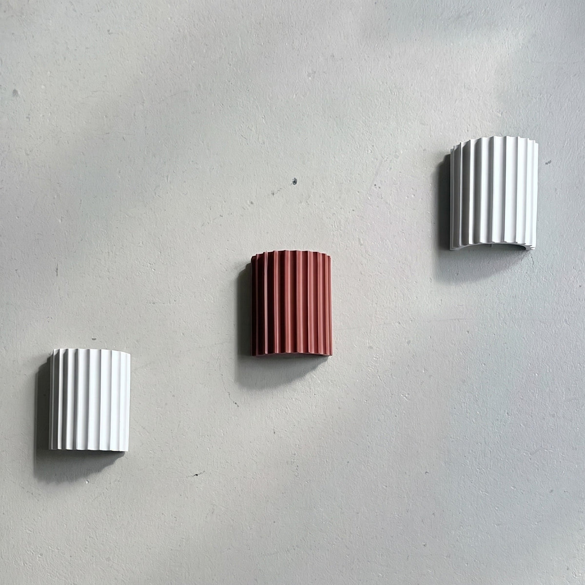 Fluted Cylinder Wall Light with Ribbed Design Finish - Wall Light Fixtures - Orange - Oak Soho