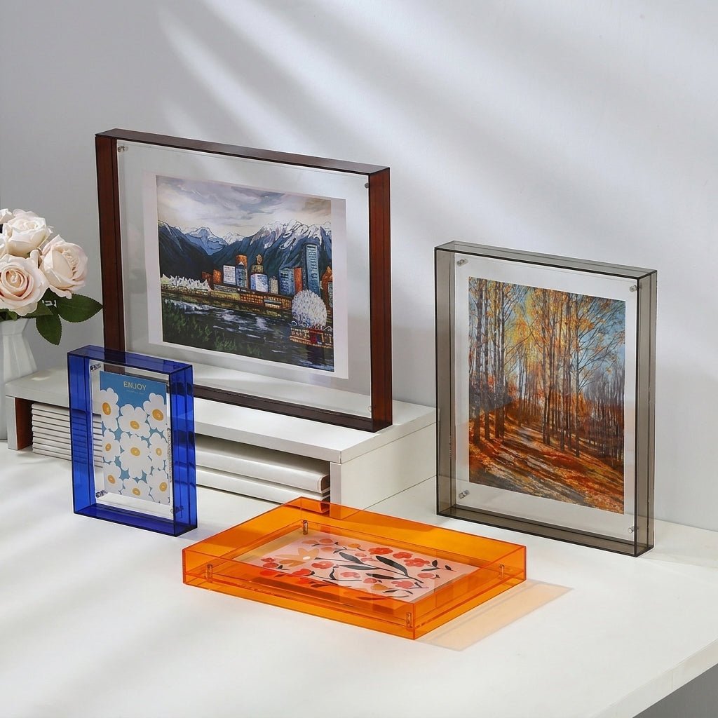 Frameless Transparent Photo Frame - Picture frame - Light Red - Oaksoho