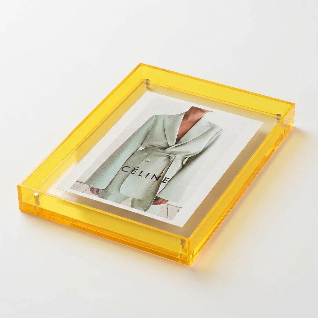 Frameless Transparent Photo Frame - Picture frame - Yellow - Oaksoho