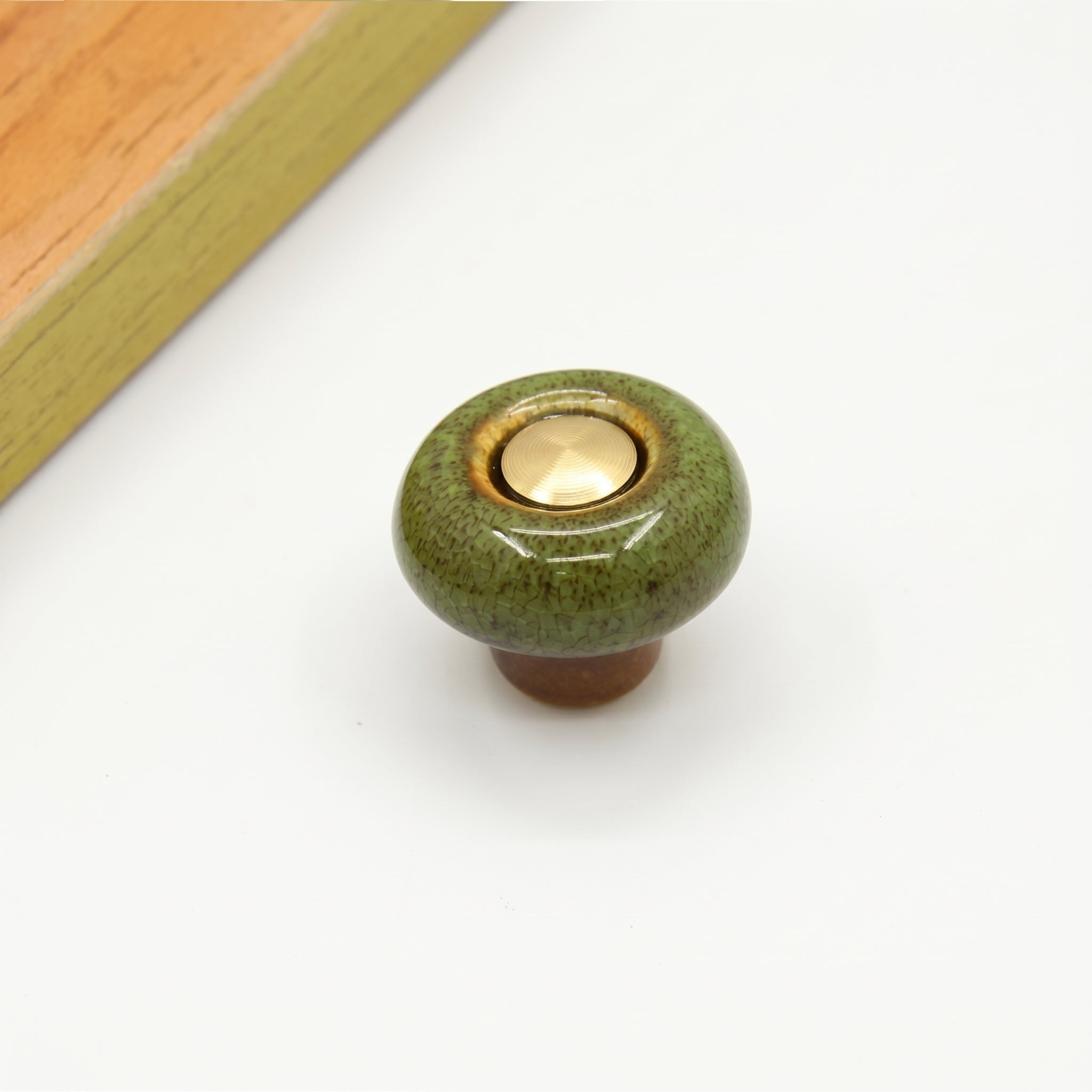 Furniture Knob with Glazed Texture - Furniture Knob - Olive Green - Oaksoho