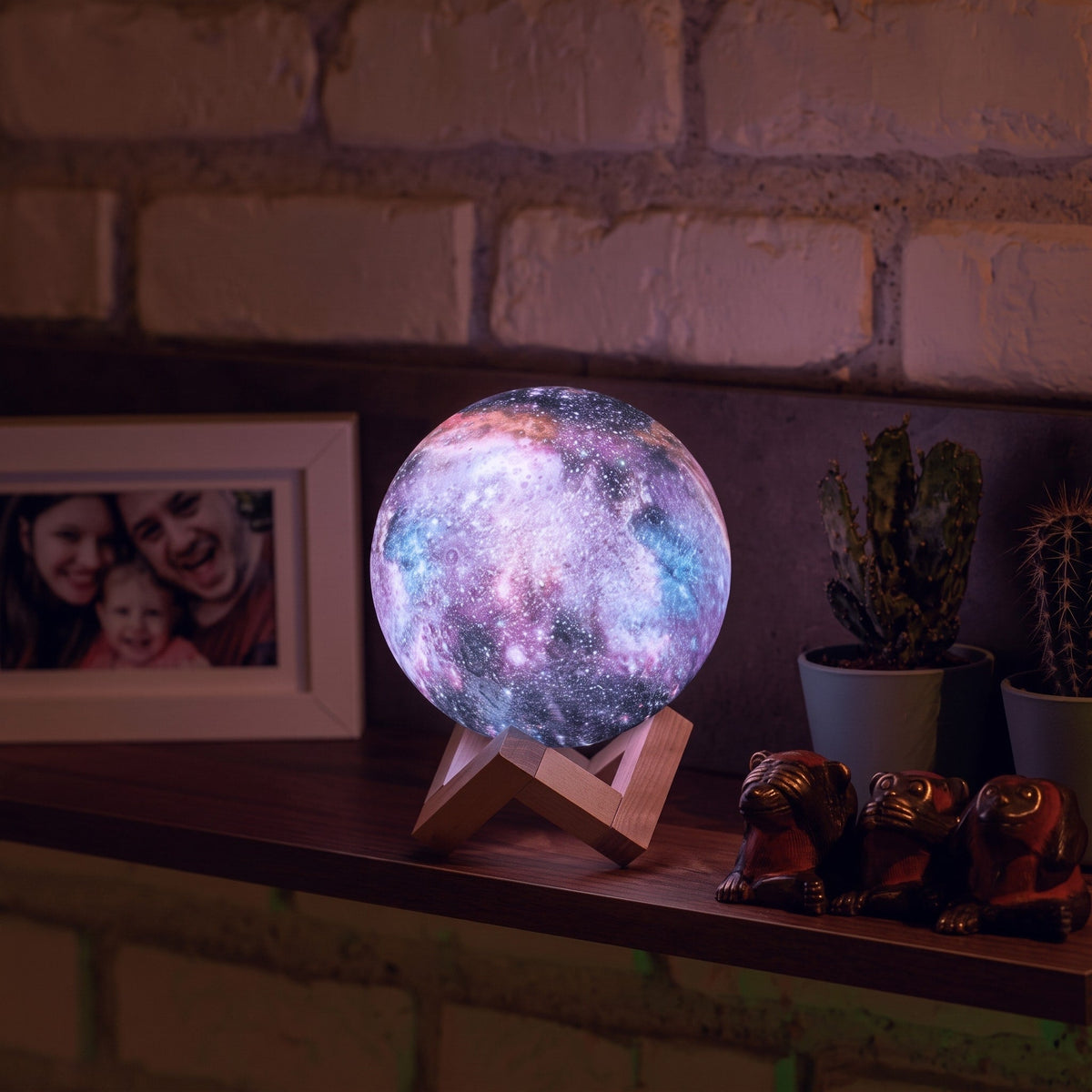 Galaxy Print Sphere Ornament Cosmic Design for Shelf and Table - Night Lights & Ambient Lighting - 8 cm - Oaksoho