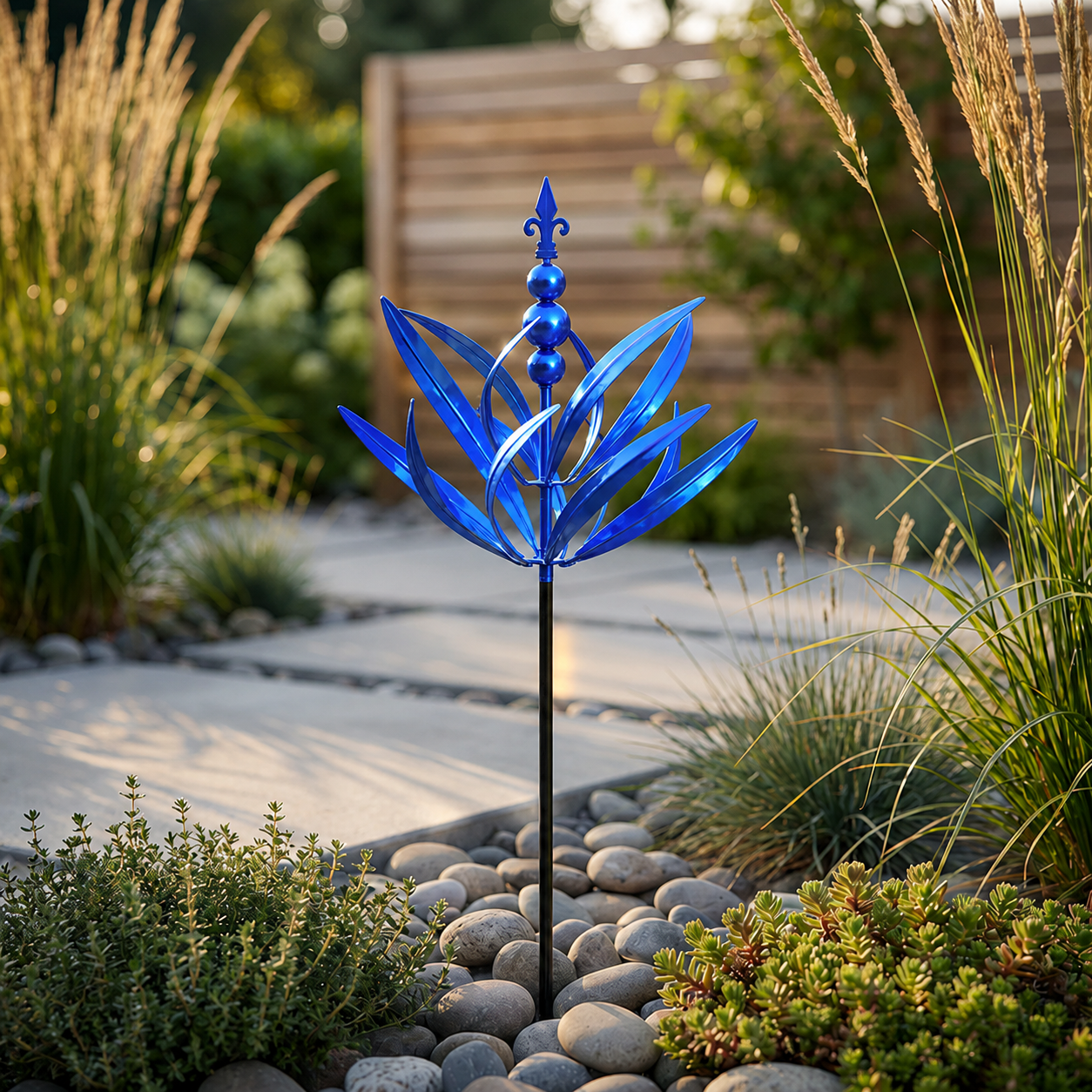 Garden Wind Spinner with Lotus Flower Design - Windspinner - Oaksoho