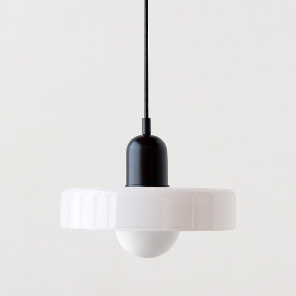 Glass Dome Pendant Light with Colour Block Design - Pendant Light Fixtures - White - Oak Soho