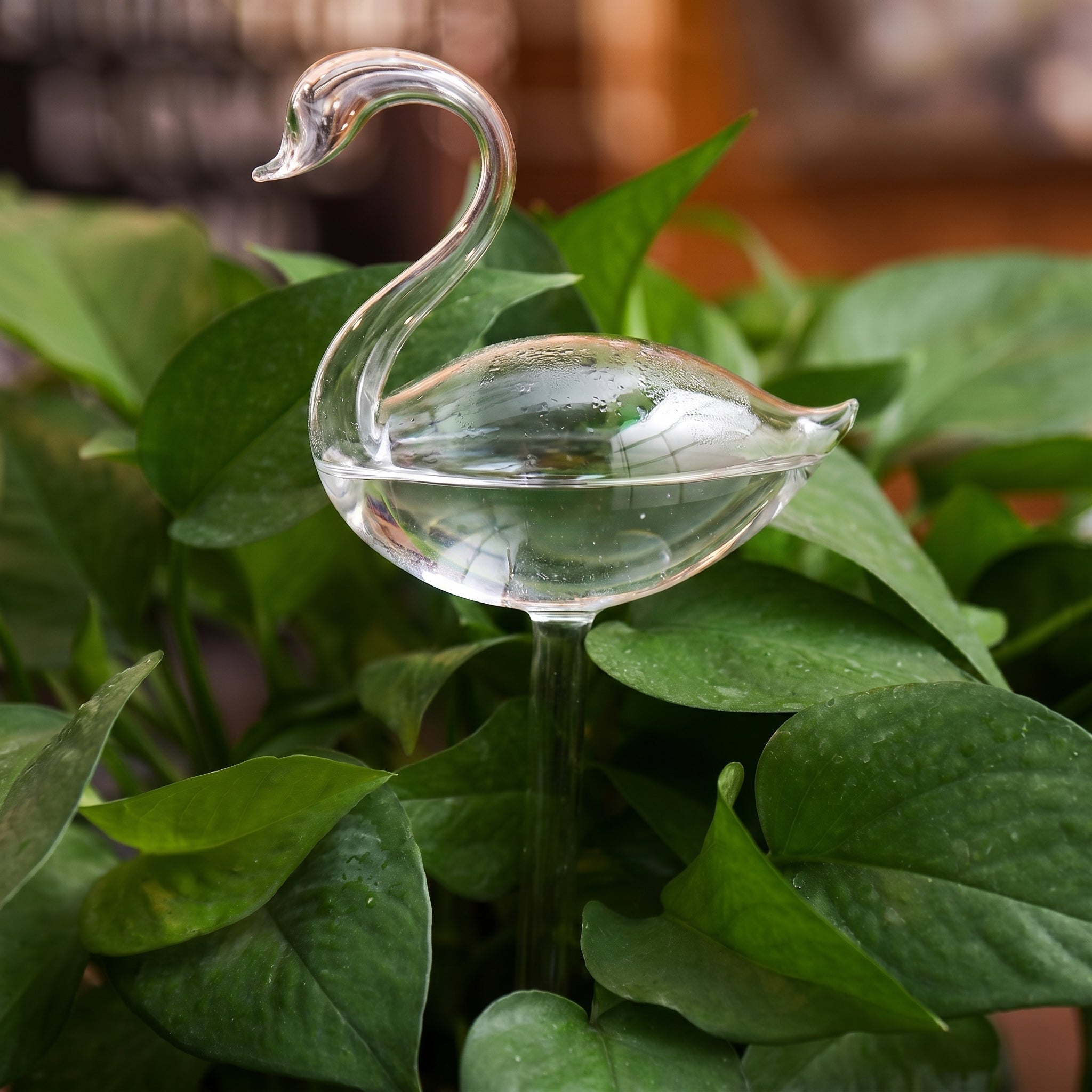 Glass Self - Watering Figure for Houseplants - Self - Watering - Flamingo - Oaksoho