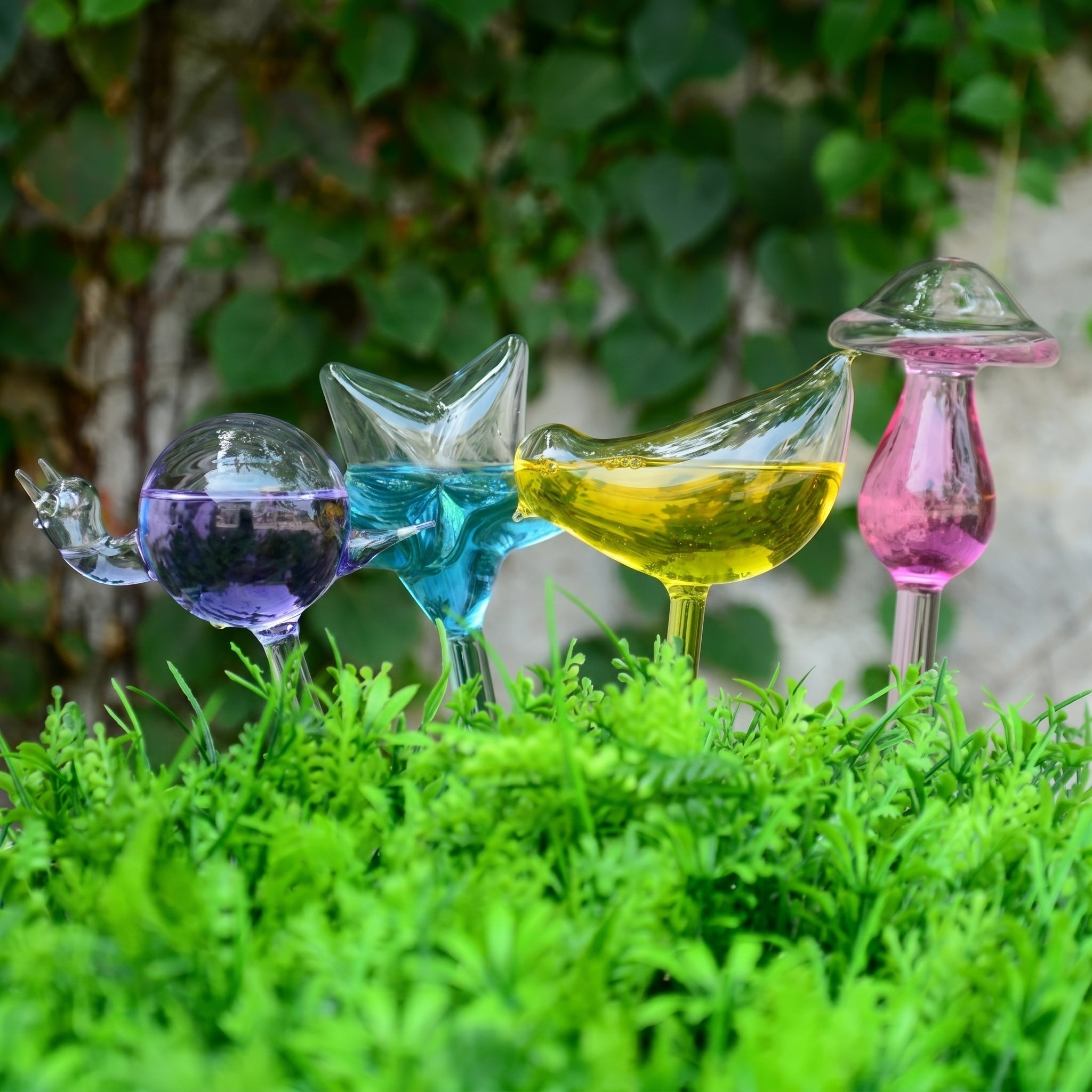 Glass Self - Watering Figure for Houseplants - Self - Watering - Flamingo - Oaksoho