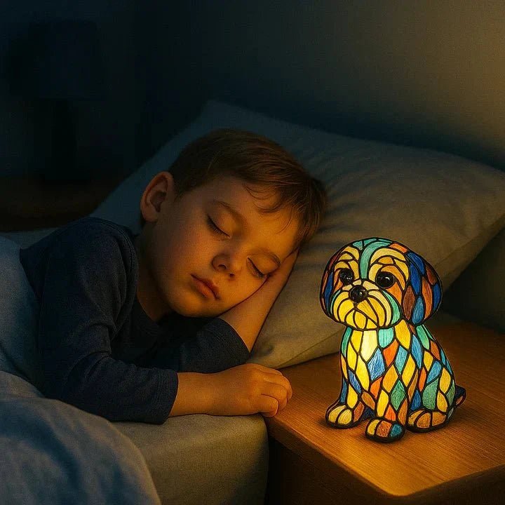Handcrafted Light-Up Lamp in Dog Shape - Table Lamps - Golden Retriever - Oaksoho