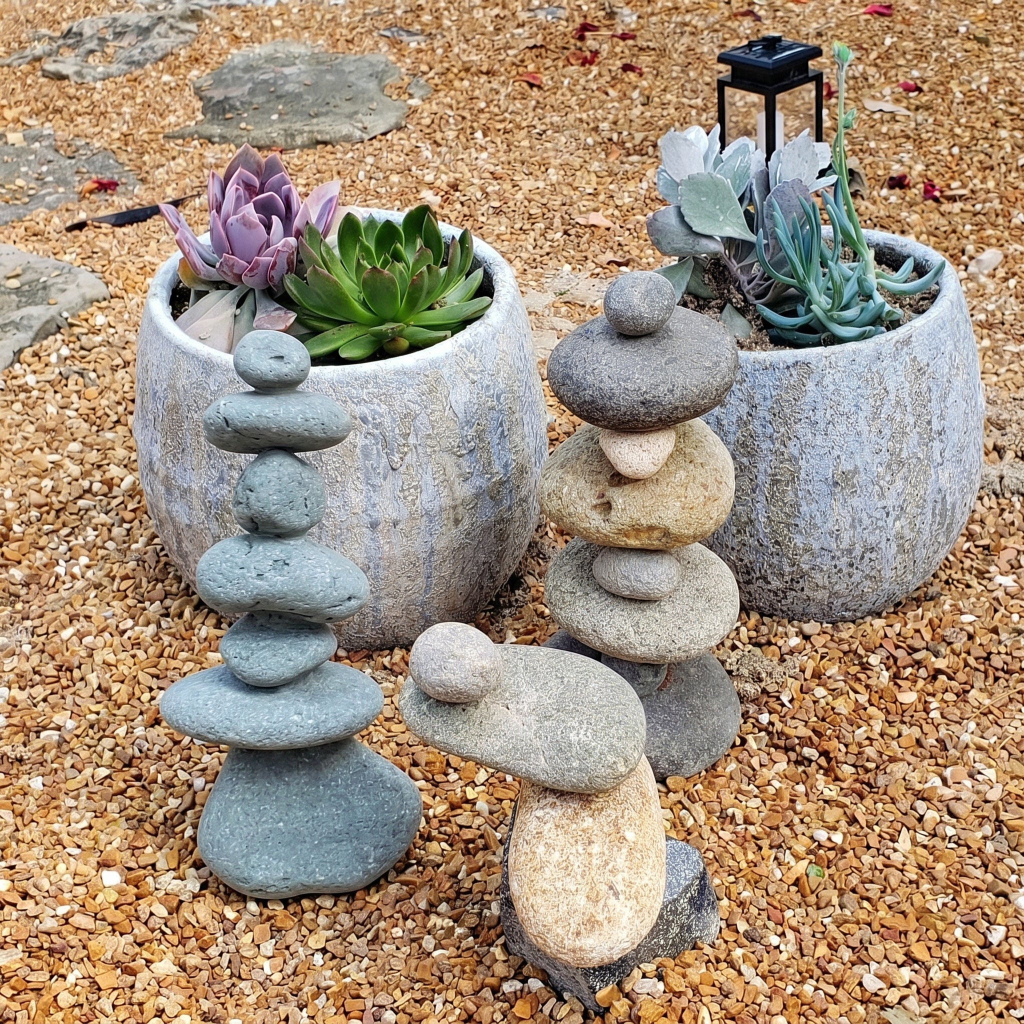 Handcrafted Limestone Cairn Sculpture for Garden Decoration - Cairn Sculpture - Oaksoho