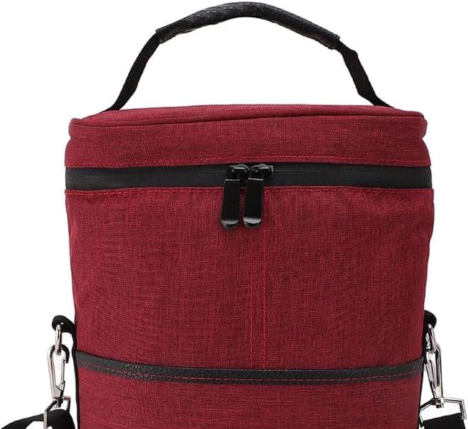 Insulated Wine Bottle Carrier for 2 Bottles - Wine Bottle Carrier - Red - Oaksoho