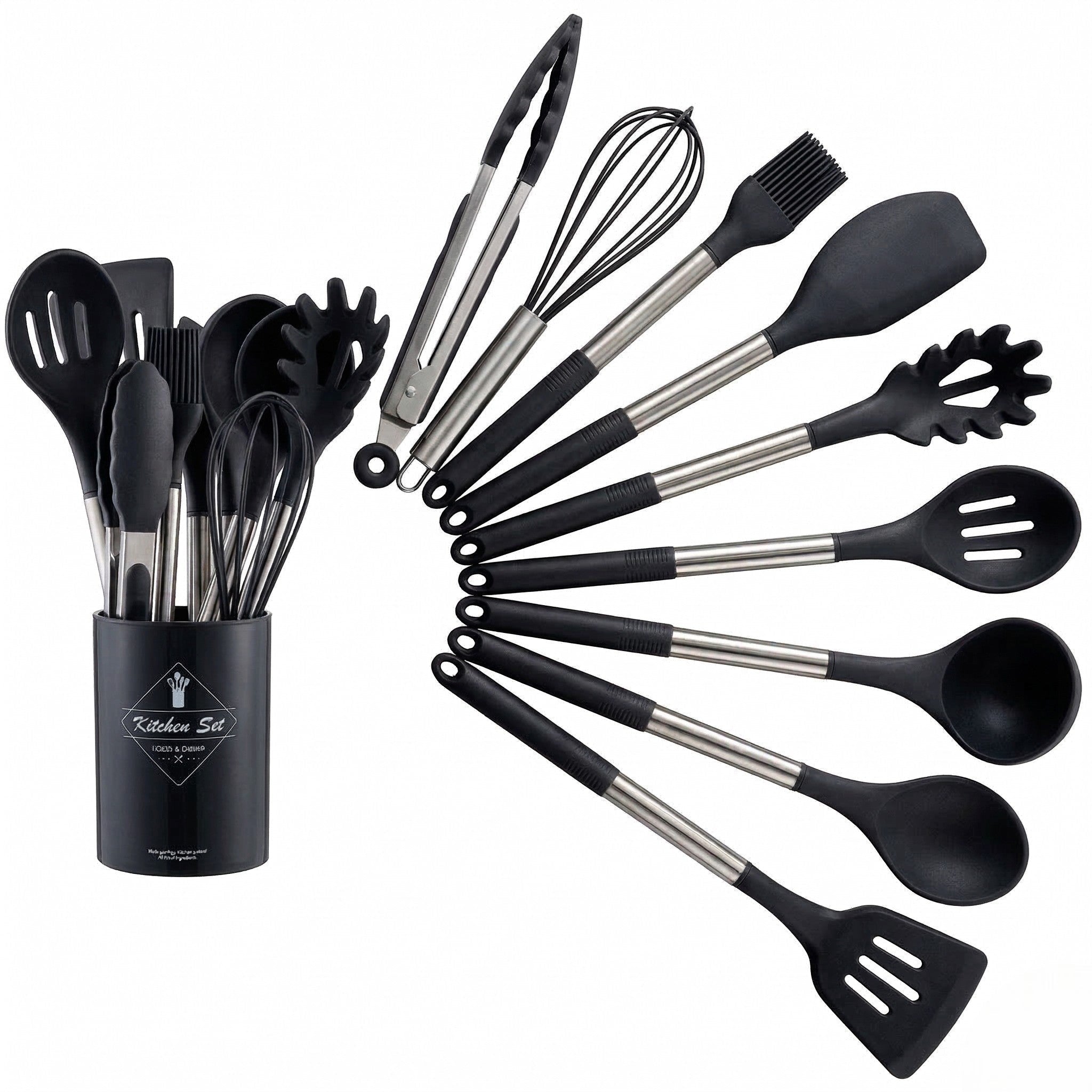 Kitchen Set for Efficient Cooking and Baking - Kitchen & Dining - Black - Oaksoho