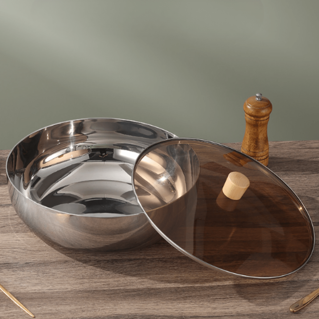 Large Mixing Bowl with Glass Lid - Mixing Bowl - Oaksoho