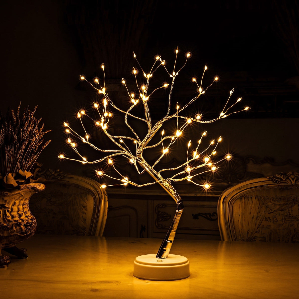LED Bonsai Tree Branch Table Lamp - Table Lamps - Snow - Oaksoho