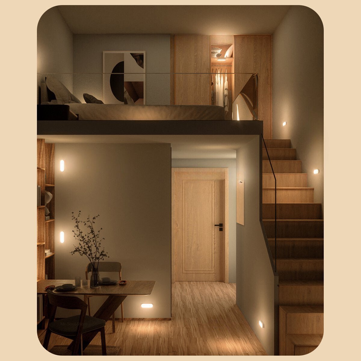 LED Wall Light with Motion Sensor Rechargeable Energy - Saving Indoor Outdoor - Appliques murales - White Motion Sensor - Oaksoho