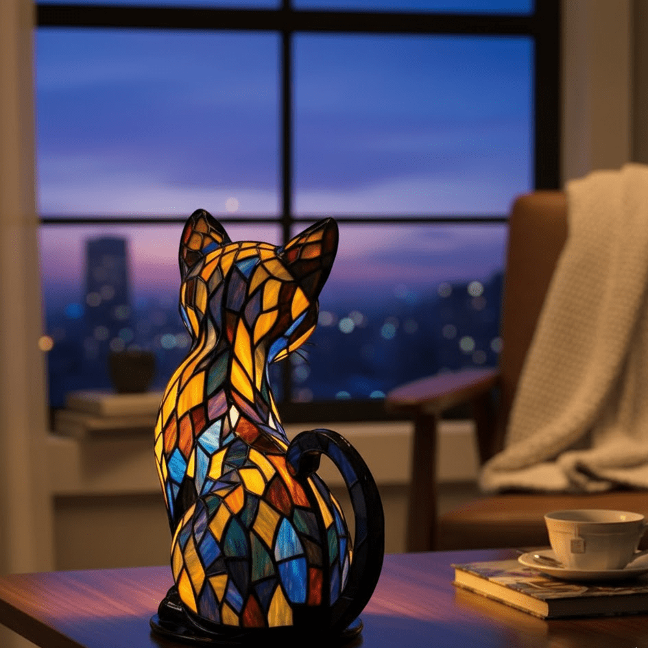 Lumikat – Handmade LED Cat Lamp for Cosiness & Gifts - Table Lamps - Oaksoho