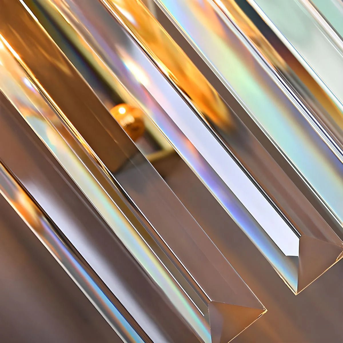 Luxurious Crystal Wall Light with Metal Frame - Wall Light - Gold - Oaksoho
