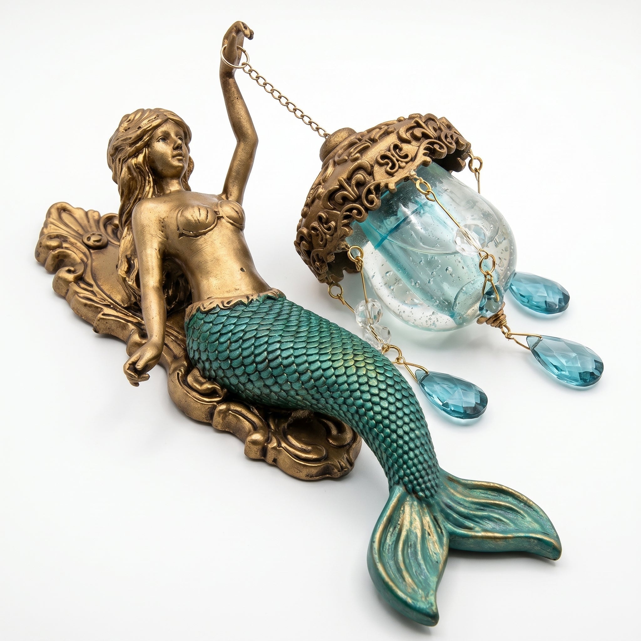 Mermaid Wall Light with Pendant Lantern - Wall Light - Oaksoho