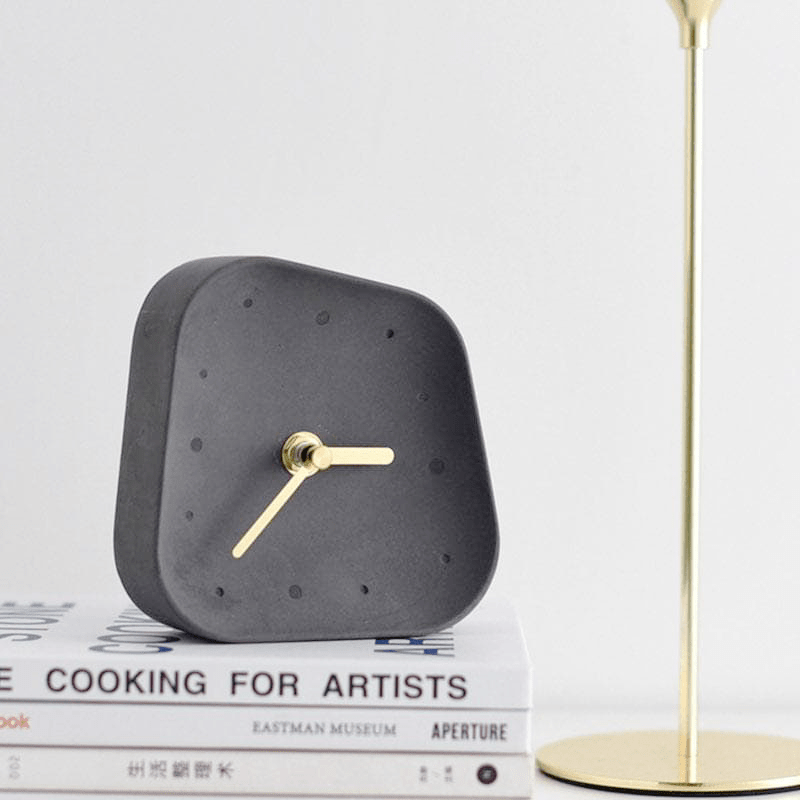 Minimalist Asymmetric Desk Clock - Desk Clock - Dark Grey - Oaksoho