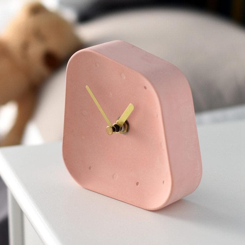 Minimalist Asymmetric Desk Clock - Desk Clock - Pink - Oaksoho