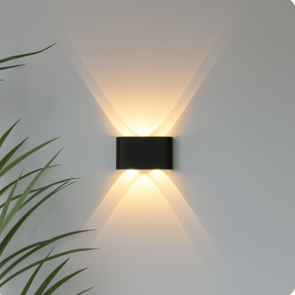 Minimalist LED Wall Light for Outdoor and Indoor Use - Wall Light - 4W | Black - Oaksoho