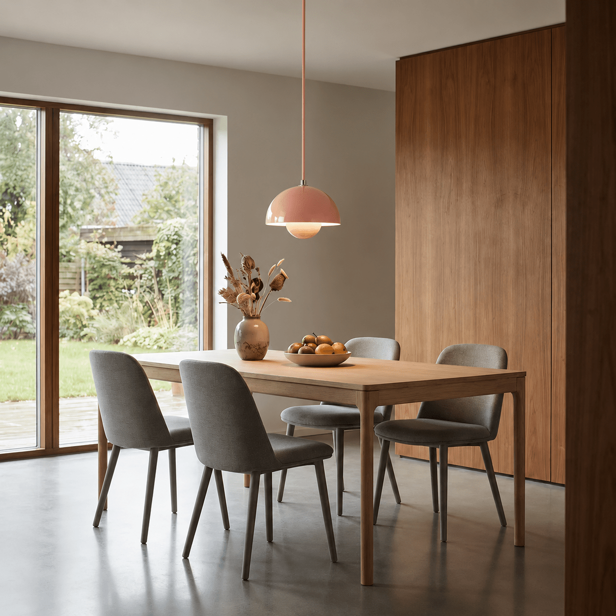 Minimalist Pendant Light Semi-Spherical Shape - Pendant Light - Pink - Oaksoho
