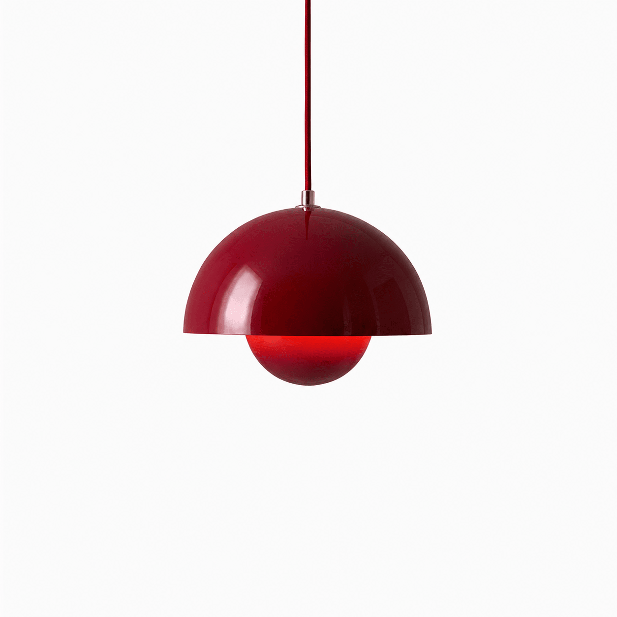 Minimalist Pendant Light Semi-Spherical Shape - Pendant Light - Red - Oaksoho