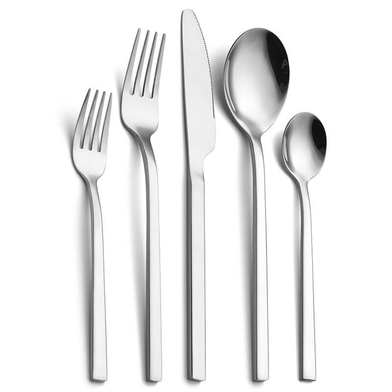 Minimalist Stainless Steel Cutlery Set 30-Piece - Kitchen Utensils - Silver - Oaksoho