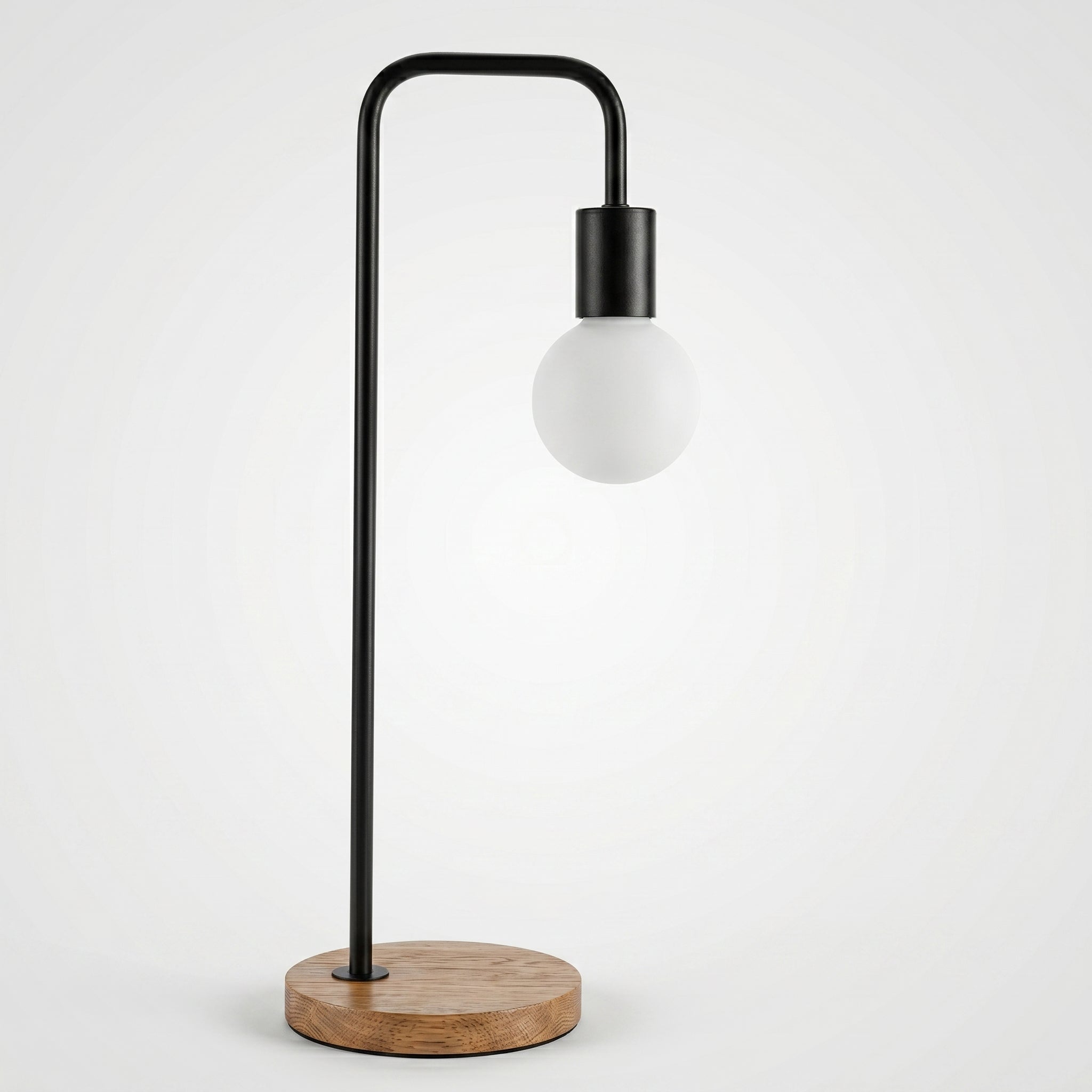 Minimalist Table Lamp with Curved Metal Arm - Table Lamp - Oaksoho
