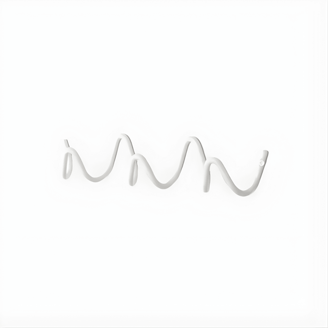 Minimalist Wall Coat Rack with Modern Metal Design - Hooks - White - Oaksoho