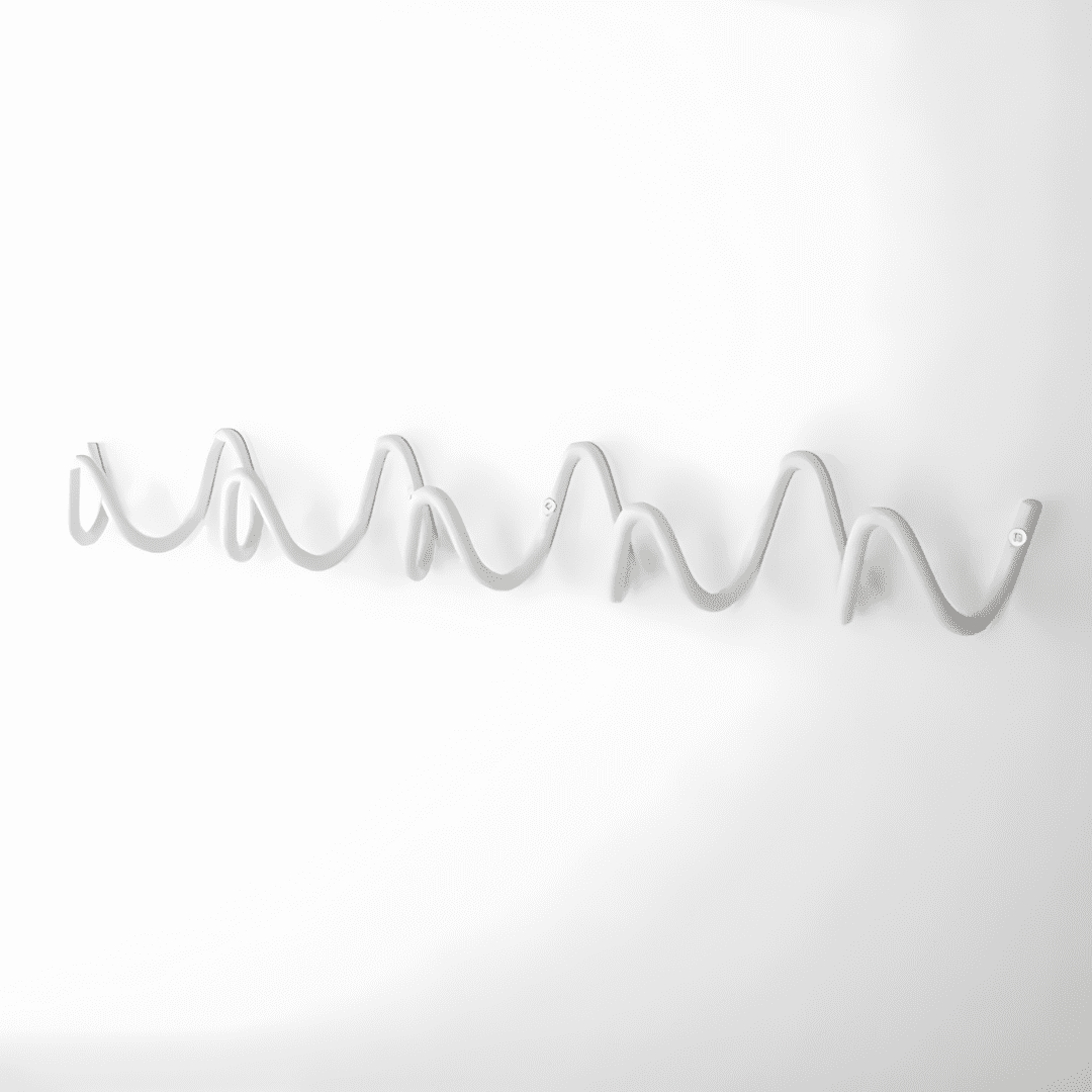 Minimalist Wall-Mounted Coat Rack with Modern Metal Design - Coat & Hat Racks - White - Oaksoho