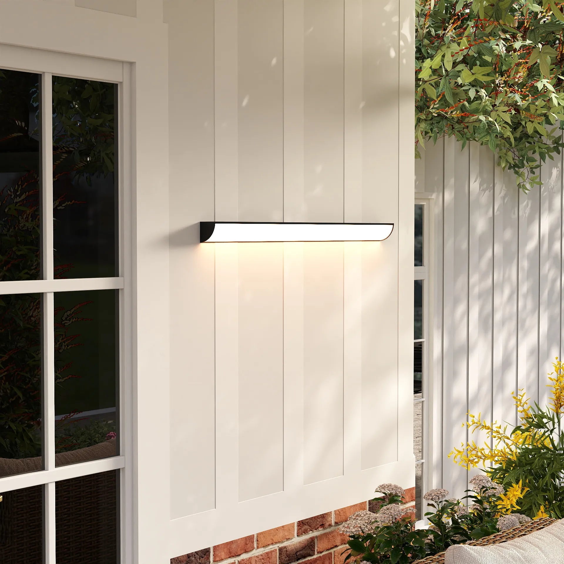Minimalist Waterproof Outdoor LED Line Wall Light - Wall Light - Black - Oaksoho