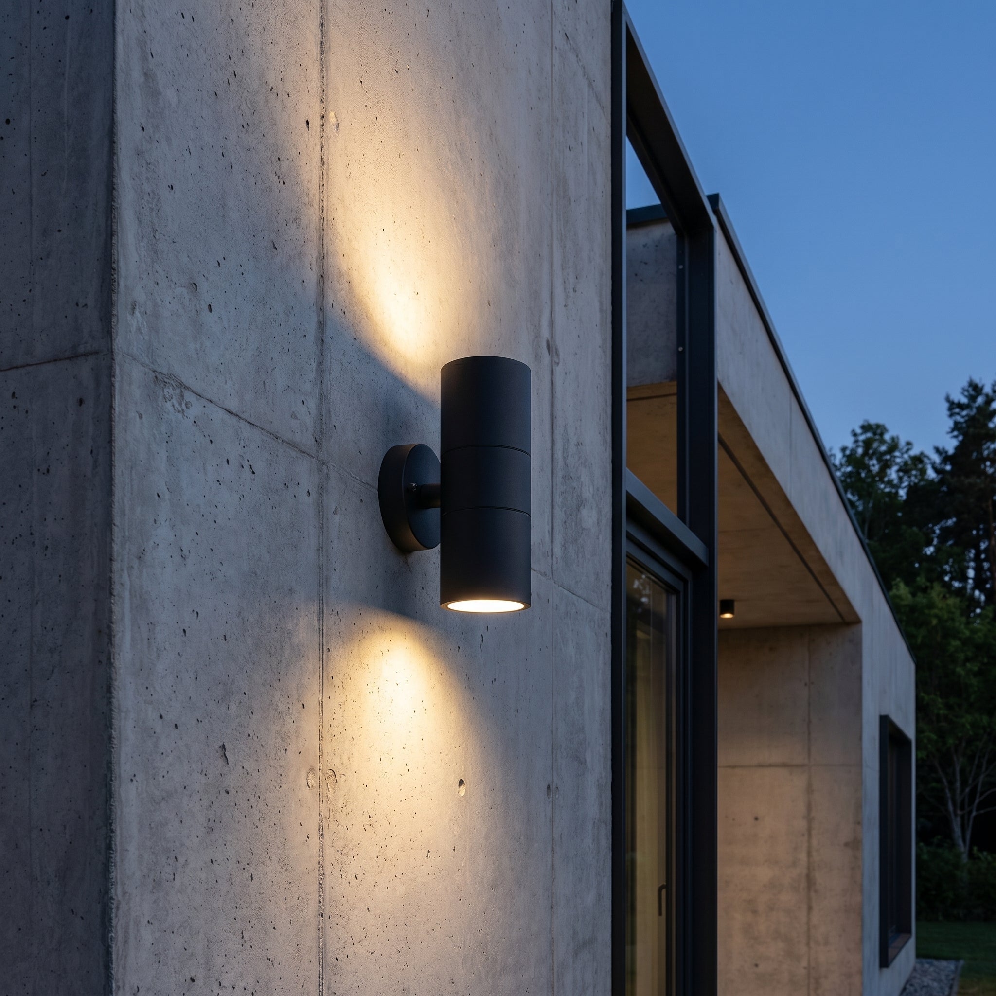 Modern Cylindrical LED Outdoor Wall Light with Up and Down Lighting - Wall Light - Oaksoho