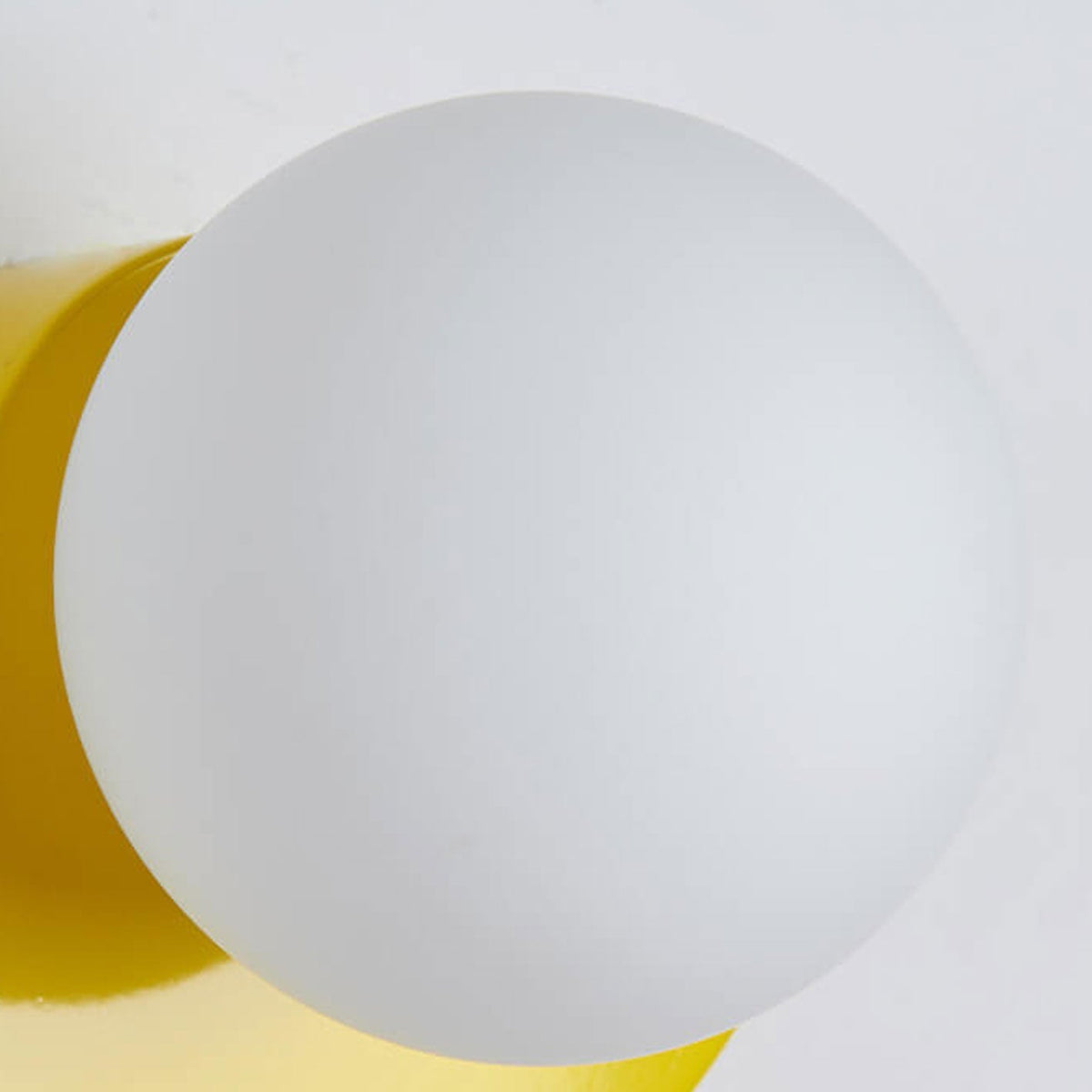 Modern Half Moon Wall Lamp with Sphere Glass Shade - Wall Light Fixtures - Yellow - Oak Soho