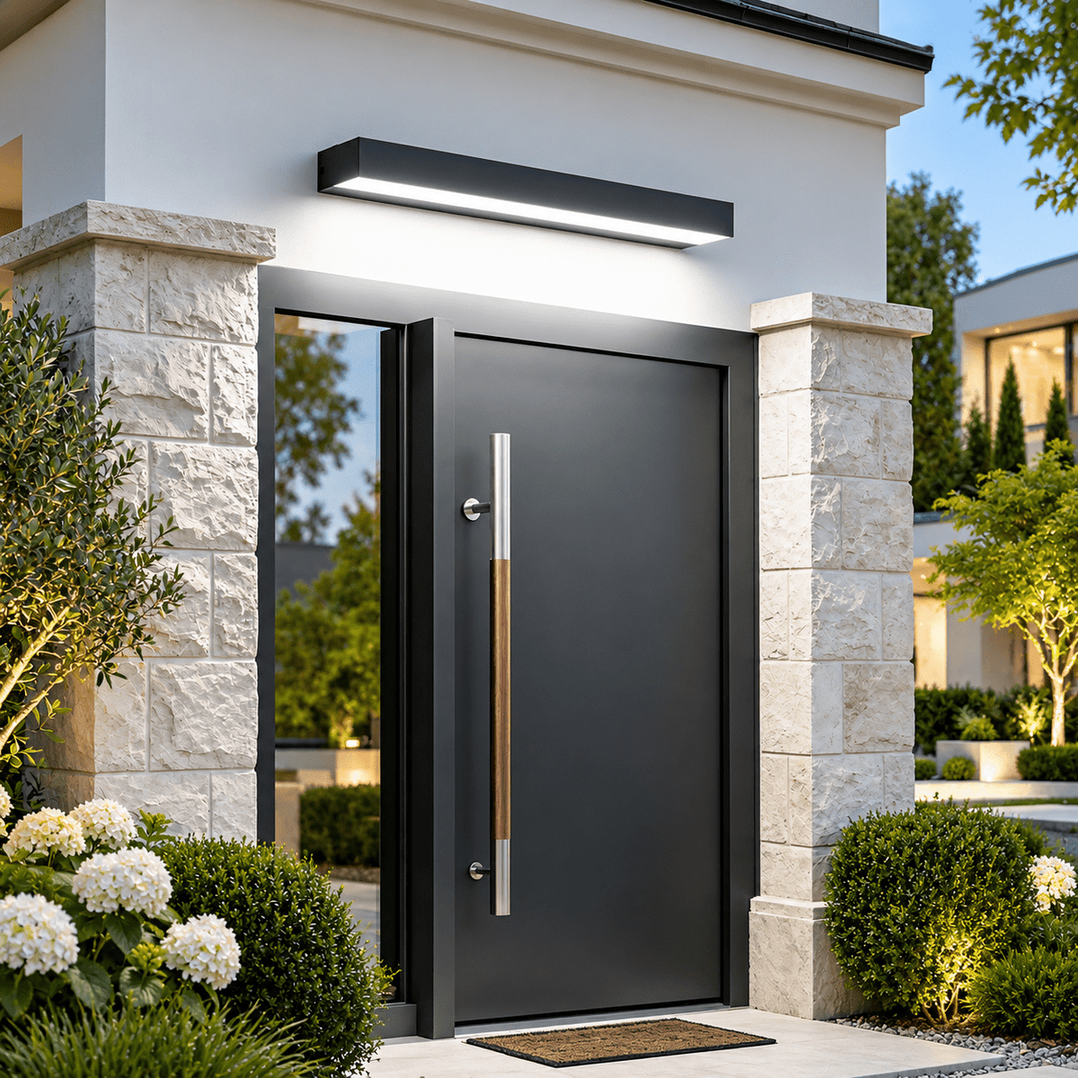 Modern Horizontal Linear LED Wall Light for Outdoor Entryways - Wall Light Fixtures - 80 cm - Oak Soho