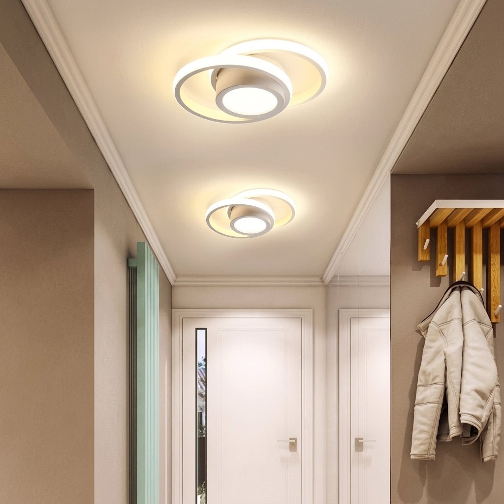 Modern Interlocking Ring LED Ceiling Light Fixture - Ceiling Light Fixtures - White - Oak Soho