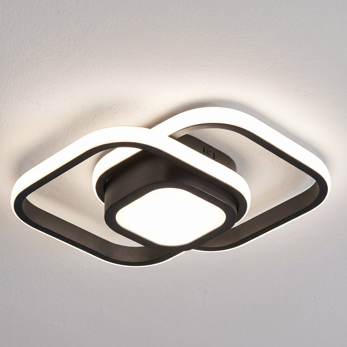 Modern Interlocking Ring LED Ceiling Light Fixture - Ceiling Light Fixtures - Black - Oak Soho