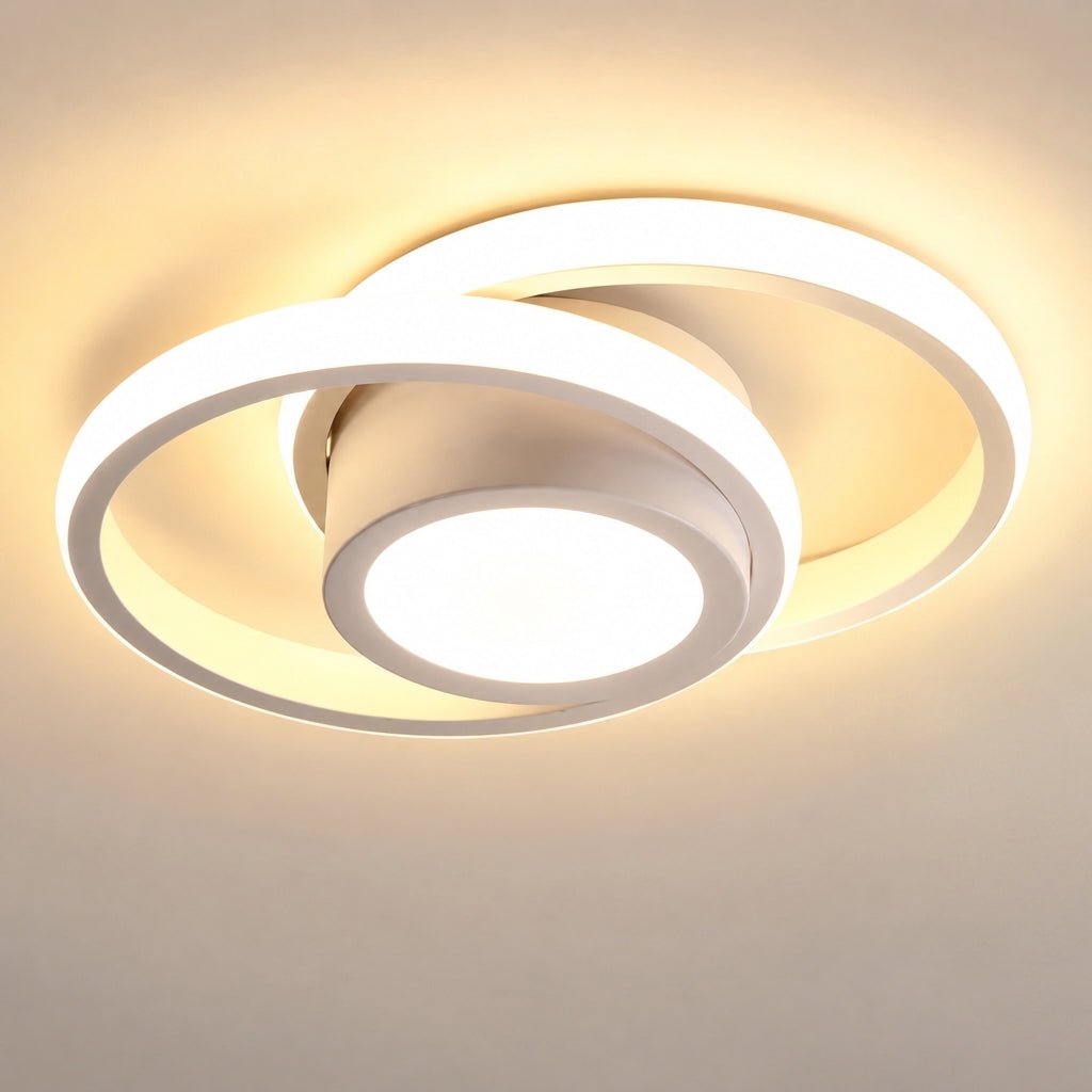Modern Interlocking Ring LED Ceiling Light Fixture - Ceiling Light Fixtures - White - Oak Soho
