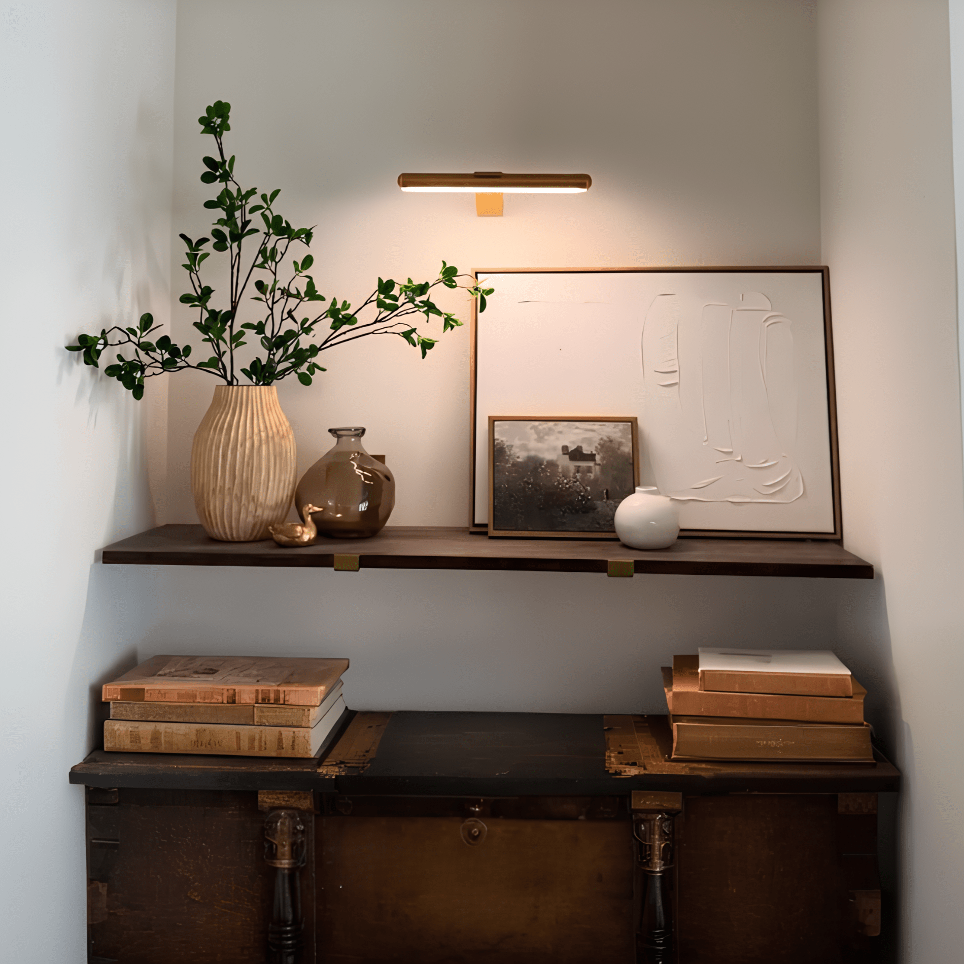 Modern Linear LED Wall - Mounted Gallery Light - Wall Light - Gold - Oaksoho