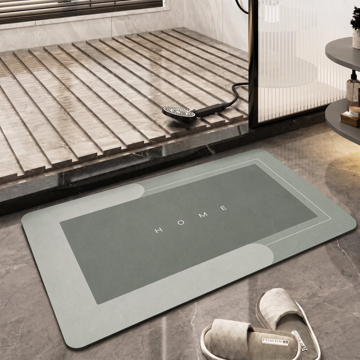 Modern Minimalist Non-Slip Quick-Drying Bath Mat - Rug Covers - Green - Oaksoho