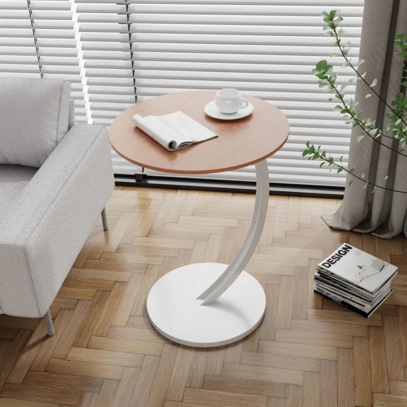 Modern round side table with curved base - Table - D - Oaksoho