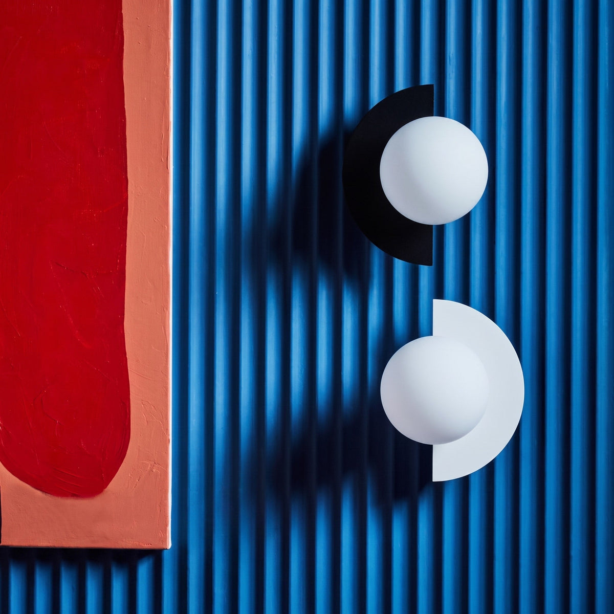 Modern Sphere Wall Light with Semicircle Base Design - Wall Light Fixtures - Dark Green - Oaksoho