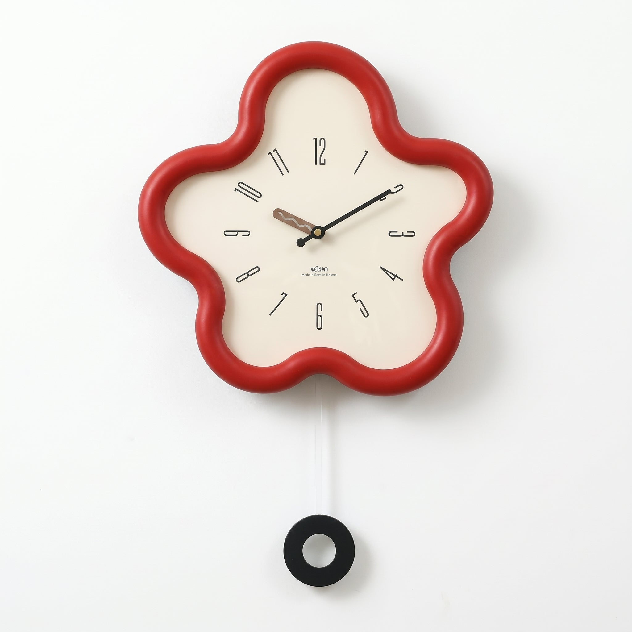 Modern Wall Clock in Flower Shape - Wall Clock - Red - Oaksoho