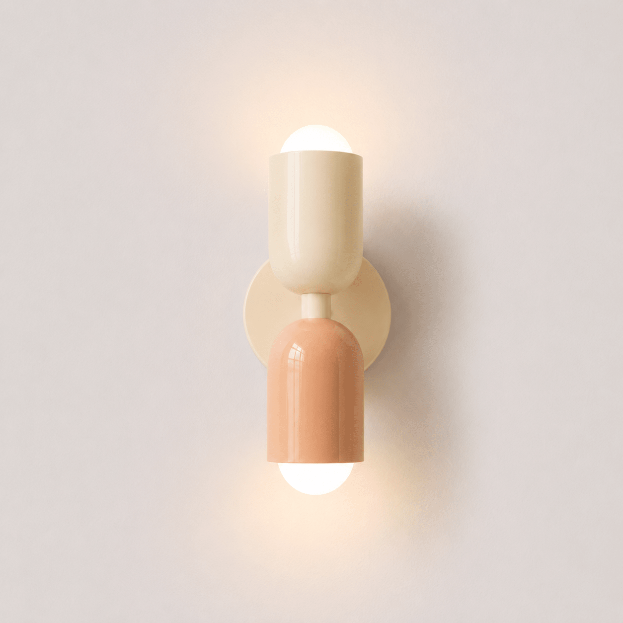 Modern Wall Lamp in Capsule Design - Wall Lights - Beige - Pink - Oaksoho